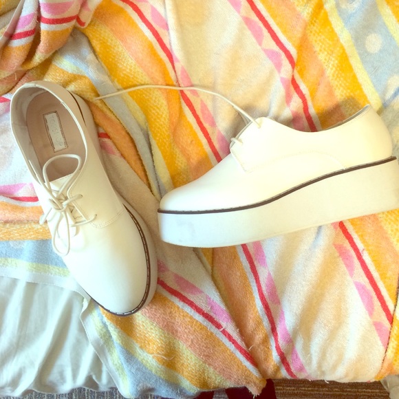Topshop white platform creepers