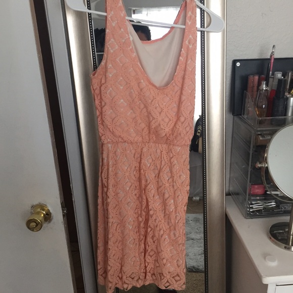 Light pink crochet dress