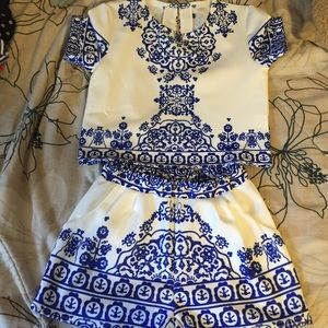 Two-piece crop top and shorts set