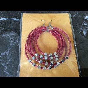 New Red Triple Hoop Earrings