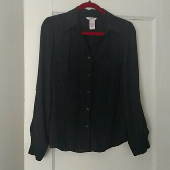 Candie's Black Button Down.