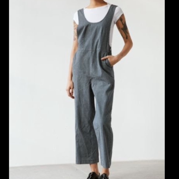 BDG blue striped jumpsuit NWOT