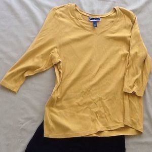 V-neck Karen Scott 3/4 length sleeve