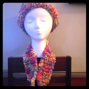 Hand knitted hat & scarf