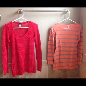 Four long sleeved maternity shirts