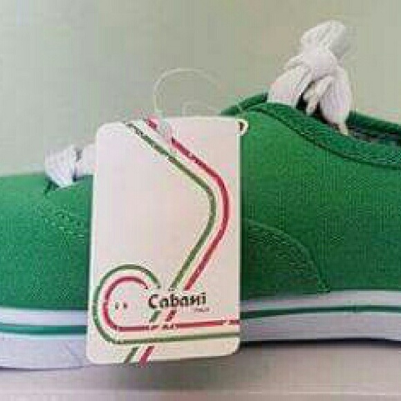 Size 7 Green Canvis Sneakers with Flowers Inside