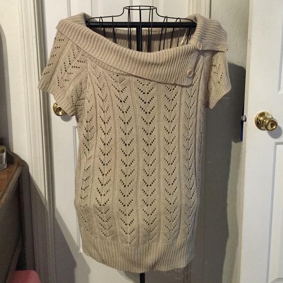 Open neck sweater.