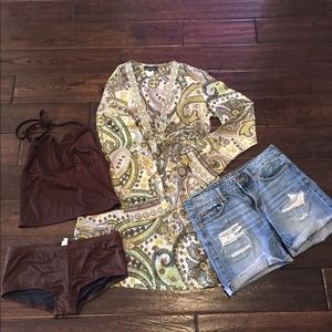 J Crew Bathing Suit Brown size small