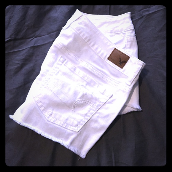 White Distressed Shorts - American Eagle