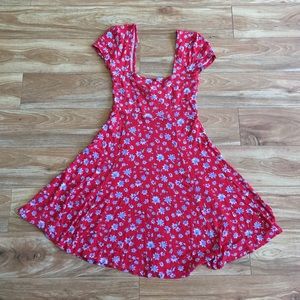 Kimchi Blue Red & Blue Flower Dress