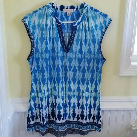 Beautiful Dress Barn Turquoise Print Top