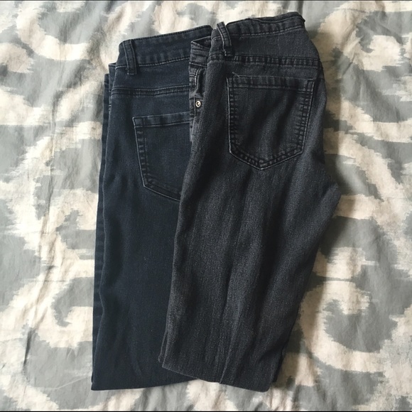 Two Pairs of Dark Grey/Black Skinny Jeans
