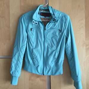 Turquoise Leather Jacket