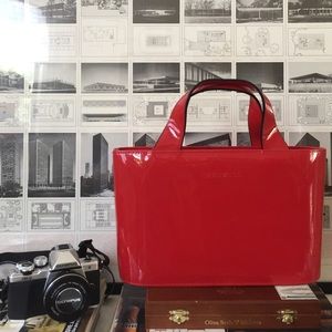 Petite red patent structure handbag *PRICE DROP!*