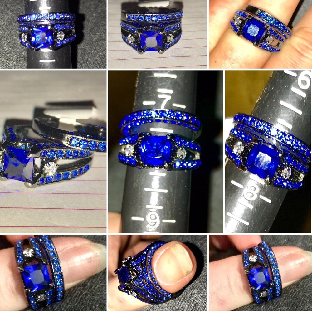 Brand 🆕 2pc Stunning Wedding /Engagement Ring Set - Picture 4 of 4