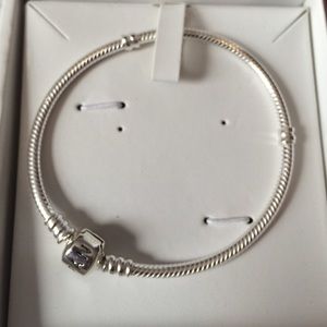 Pandora sterling silver bracelet and display box