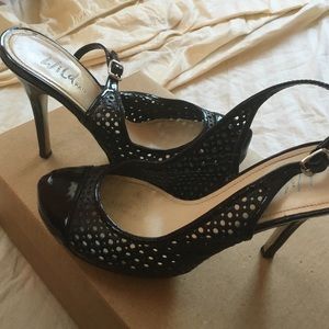 Black patent heels