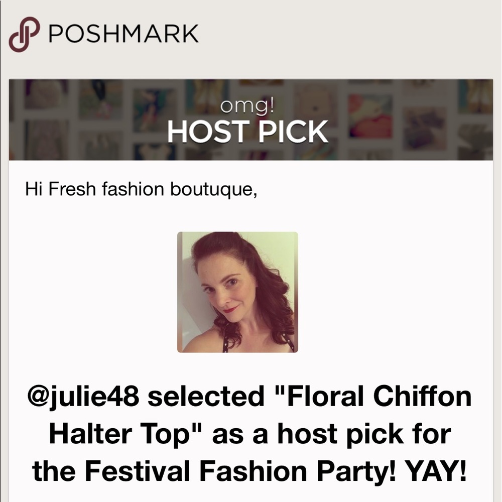 🎉Host Pick🎉Floral Chiffon Halter Top - Picture 4 of 5