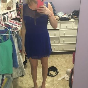 Sapphire blue dress homecoming, worn once, size 10
