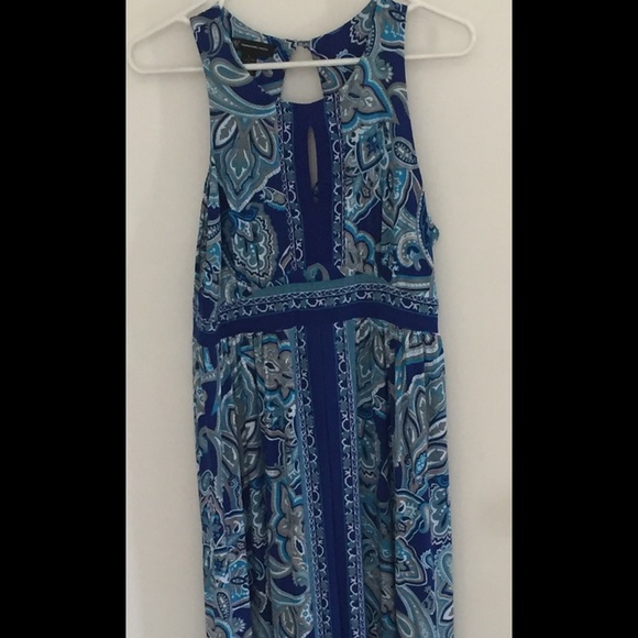 Blue & Gray paisley floor length dress