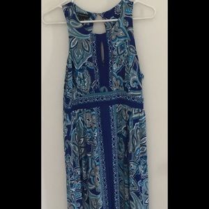 Blue & Gray paisley floor length dress