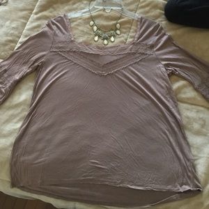 Frenchi brand juniors blouse with lace detail sz L