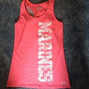 Under Armour women's fitness tank. Marines logo
