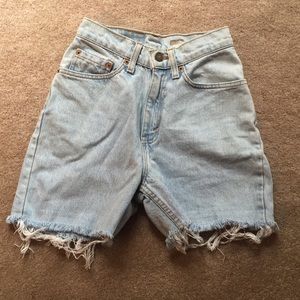 Levi's high waisted jean cut off shorts