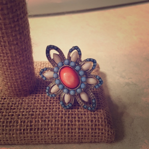 Coral & Turquoise Ring
