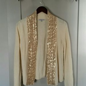Beige cream cardigan with sequins