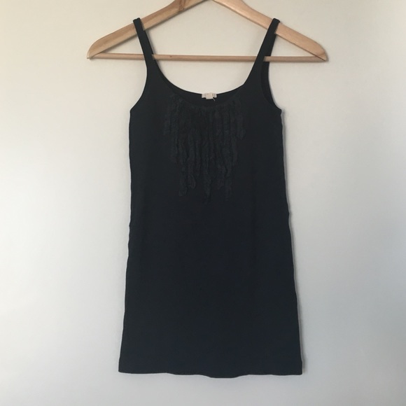 J. Crew navy slim fit tank with ruffles