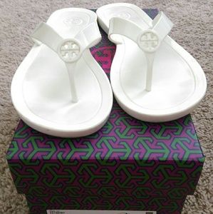 Tory Burch Logo Jelly Thong Sandals