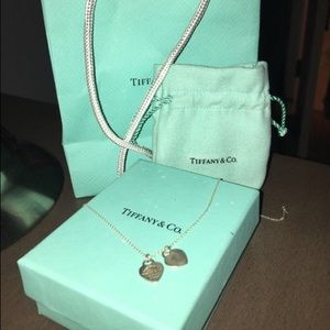 silver double heart tiffany necklace