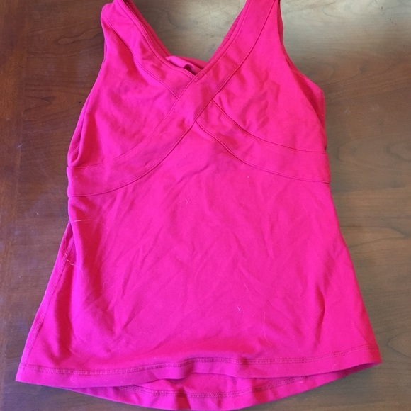 Red Lululemon workout shirt. Size 6