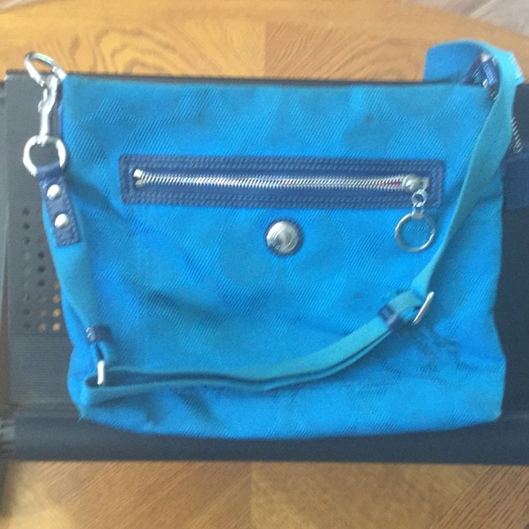Used blue coach bag