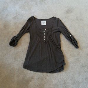 Charcoal knit fitted half sleeve shirt h&m