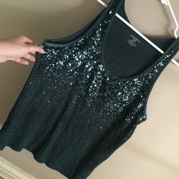 Plus size emerald sparkle tank top