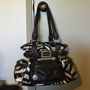 Black and silver zebra purse