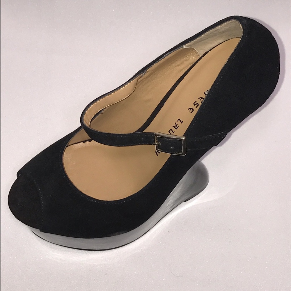 NEW Suede open toed platform