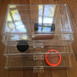 Two Clear Three Drawer Makeup Storage Box