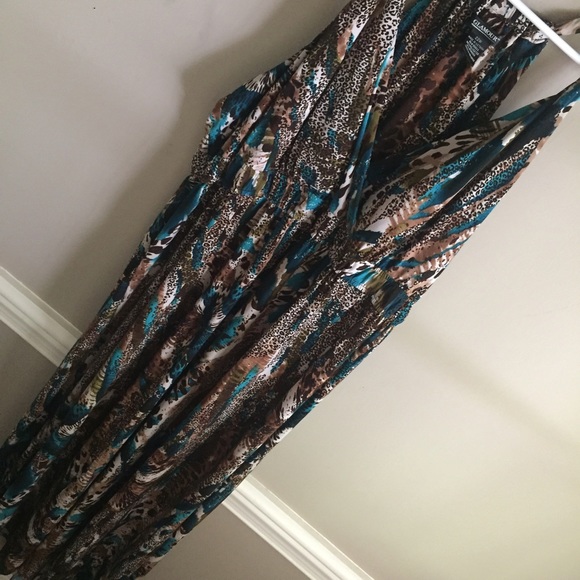 Plus size animal print maxi dress