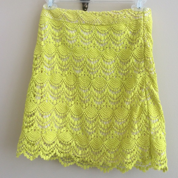 Bright Green Crochet Mini-skirt