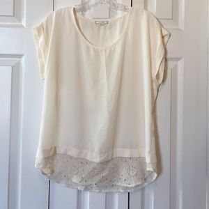Cream colored top, size medium