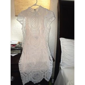 Forever 21 high neck crochet dress