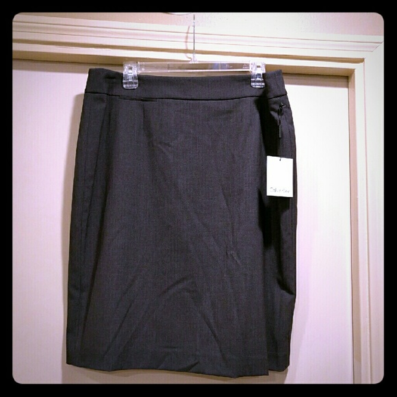 Grey Calvin Klein Office Skirt