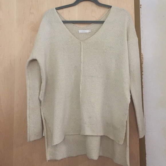 LUSH cream high-low sweater