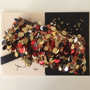 Sparkling red and gold jeweled tone party clutch