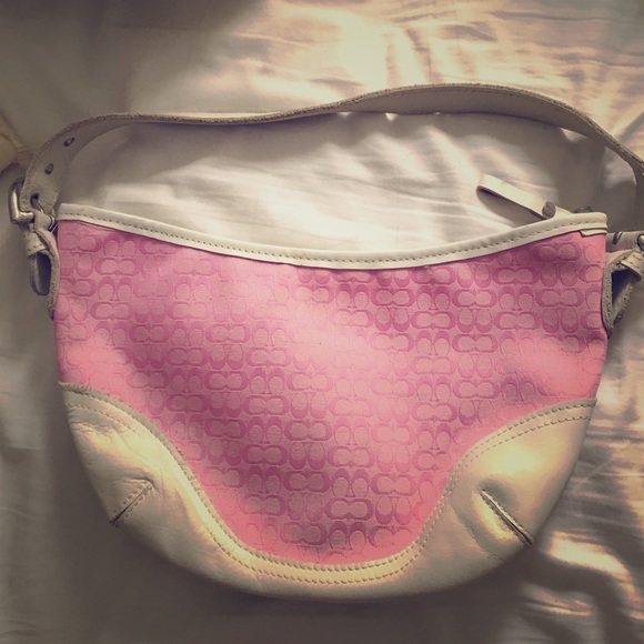Pink & white purse