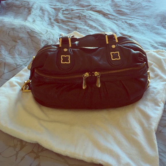 BCBG Max Azria Black Leather Satchel
