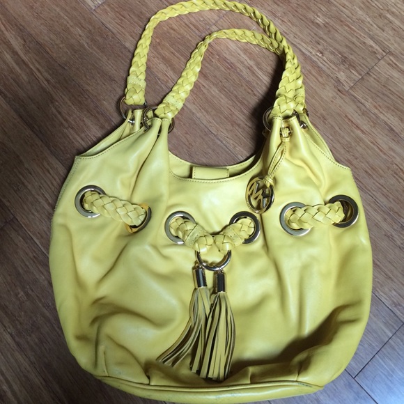 Michael Kors yellow leather handbag! perfect size